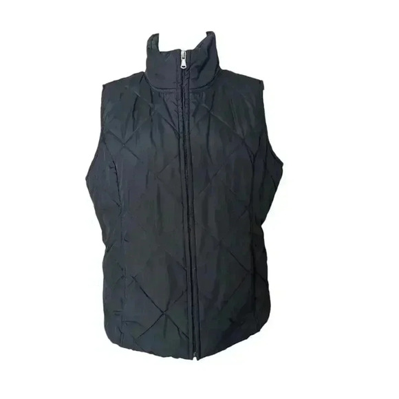 SJB Active Women's Large Black Full Zip Quilted Outerwear Vest Double Pockets - Picture 1 of 8